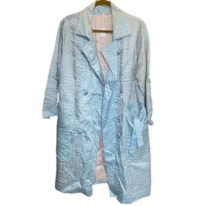Vintage early ✨ 1960s ✨metallic blue mod swing Rain-Paka trench raincoat